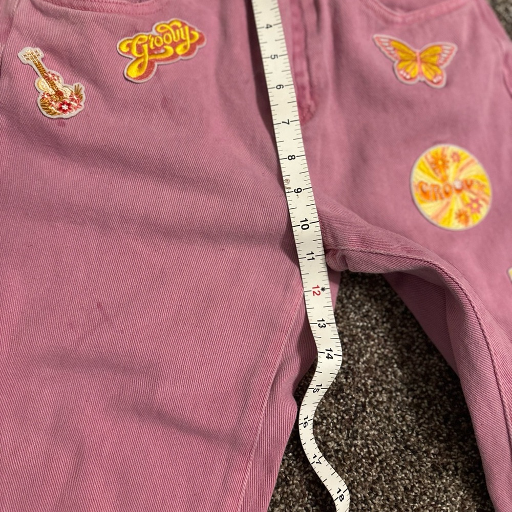 Redhawk Designs Hand Crafted Pink High Rise Jeans w/Fun Patches & Deerskin sz 26 - Picture 5 of 8